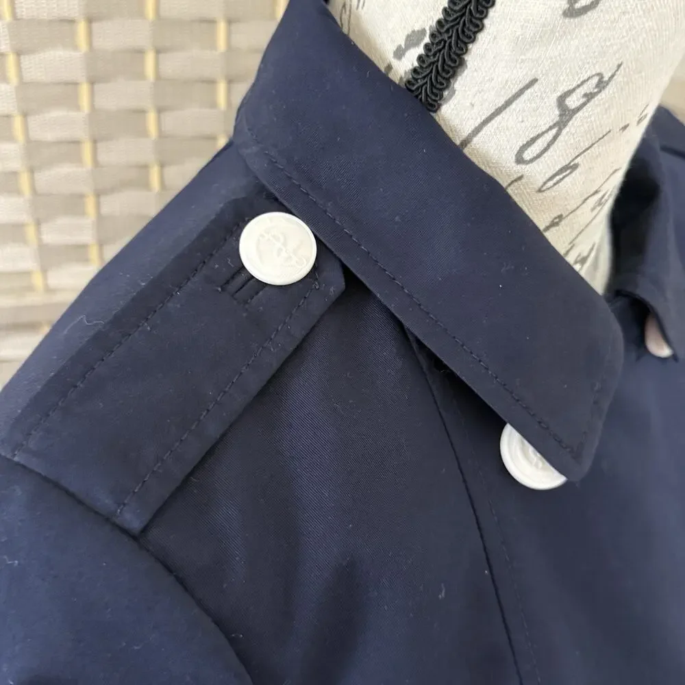 Talbots Cotton Peacoat with Bell Sleeves Petite P (XS/0-2) Navy Blue NWT - Picture 5 of 11